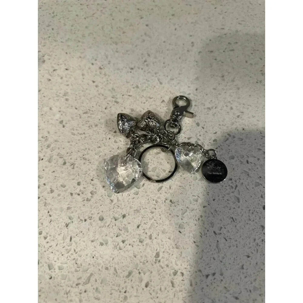 Vintage Keychain Summer Sale Trinkets Bling And What Not Silver Hearts (g7)